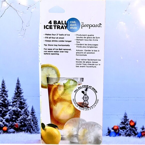 Ice Cube Tray 4 Balls Shape Ice Cubes By Prepara Kitchen Tools New in box - Picture 4 of 10